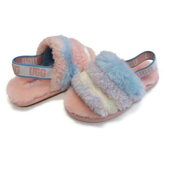 UGG Fluff Yea Slide Pride-Stripes Slippers Sz 9 Toddler Ages 4-5 Pastel 1120115T - Picture 8 of 8
